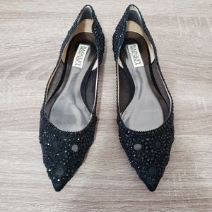 Badgley Mischka Gigi rhinestone pointed toe flats
